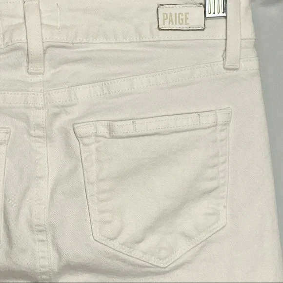 Paige Skyline Crop Skinny Jeans Optic White 26 - Picture 9 of 13